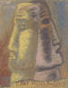 schetsontwerp voor Paul Fierens, het hedendaagse Hollandse kunst, twee hoofden van mannen in profiel die van elkaar wegkijken - Leo Gestel — weergave van het kunstwerk