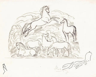 Leo Gestel - Schetsblad met paarden.webp
