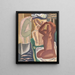 van twee vrouwen die baden en een silhouet van achteren - Leo Gestel — ingelijst kunstwerk aan de muur