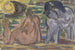 van twee naakte figuren en een paard aan zee - Leo Gestel — weergave van het kunstwerk