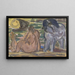 van twee naakte figuren en een paard aan zee - Leo Gestel — ingelijst kunstwerk aan de muur