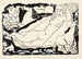 Vénus Vignette voor boek L' hedendaagse Nederlandse kunstschilderij van Paul Fierens liggend met twee paarden en twee duiven - Leo Gestel — weergave van het kunstwerk