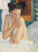 Éveil demi-nu zittend - Leo Putz — weergave van het kunstwerk