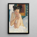 Éveil demi-nu zittend - Leo Putz — ingelijst kunstwerk aan de muur