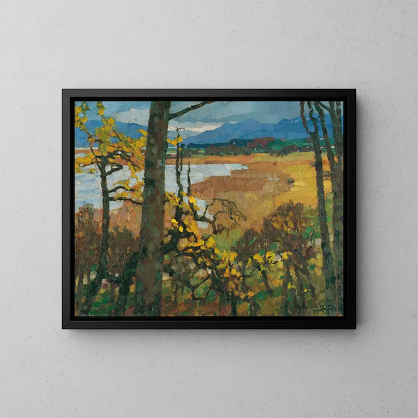 Herfst op de Chiemsee - Leo Putz — ingelijst kunstwerk aan de muur