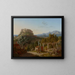 Landschap met het kasteel van Massa di Carrara - Leo von Klenze — ingelijst kunstwerk aan de muur