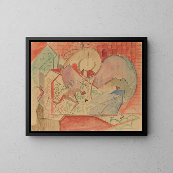 Sketch for a duel with a sword - Leon Chwistek — framed artwork on a wall