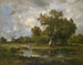 Landschap van Bach met wandelaarster - Léon Richet — weergave van het kunstwerk
