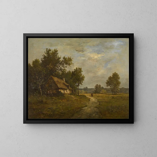 Landscape Painting - Léon Richet — framed artwork on a wall