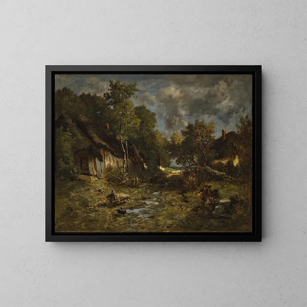 La ferme - Léon Richet — framed artwork on a wall