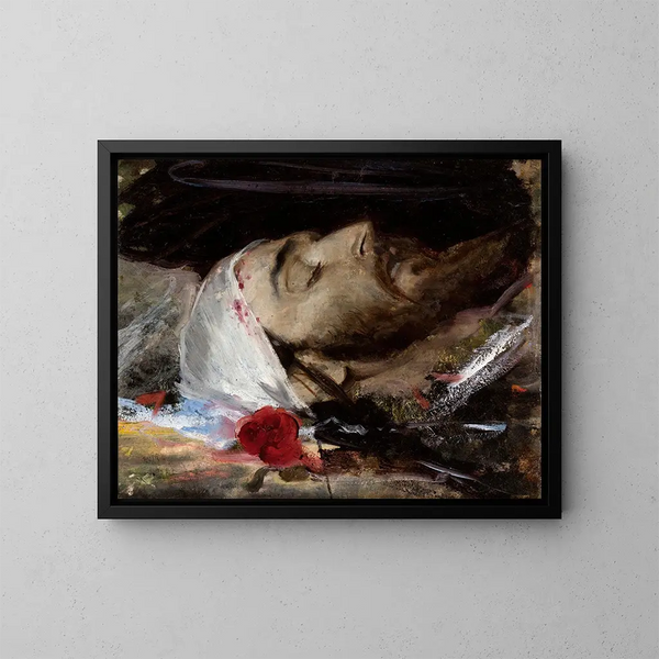 Hoofd van Christus - Leon Wyczółkowski — ingelijst kunstwerk aan de muur
