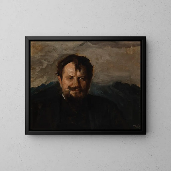 Portret van Jan Kasprowicz - Leon Wyczółkowski — ingelijst kunstwerk aan de muur