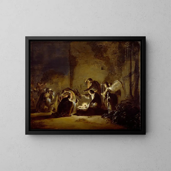 L'Adoration of the Magi - Leonaert Bramer — framed artwork on a wall