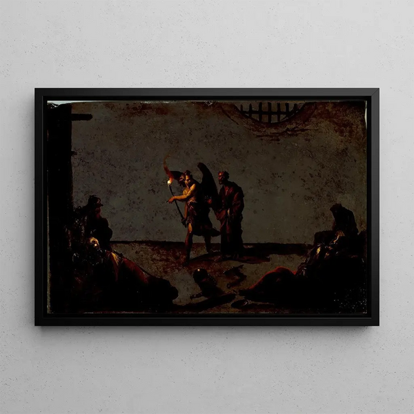 La Libération de Saint Pierre - Leonaert Bramer — framed artwork on a wall