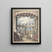toneeldecoratie schilderij: een klassieke binnenplaats en een zuil met een standbeeld van Minerva - Leonardo Marini — ingelijst kunstwerk aan de muur