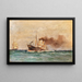 Stoomschip op de oceaan - Leonhard Sandrock — ingelijst kunstwerk aan de muur