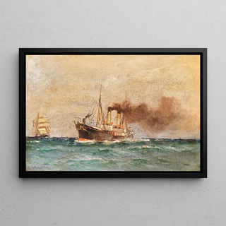 Leonhard Sandrock - Dampffischkutter auf hoher See.webp