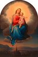 Marie with Child, below Vienna with view of the Leopoldsberg and the Danube - Leopold Kupelwieser — artwork view