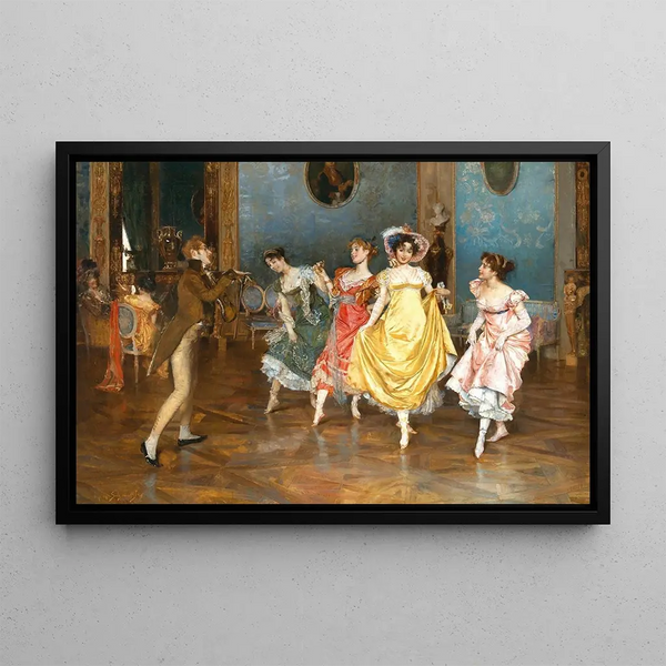 A dance rehearsal - Leopold Schmutzler — framed artwork on a wall