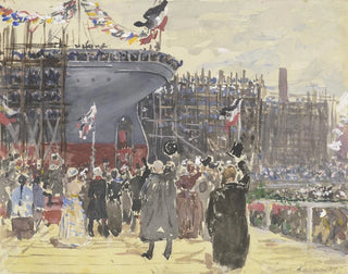Leopold von Kalckreuth - Launching of a ship.webp