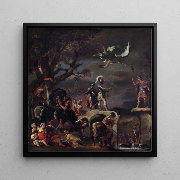 Les négociations de paix entre Claudius Civilis et Quintus Petillius Cerealis sur le pont démoli - Ferdinand Bol