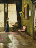 Dame aan het raam voor een ezel - Lesser Ury — weergave van het kunstwerk