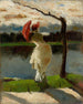 Dame à l'ombrelle au bord de la Loire - Lesser Ury — weergave van het kunstwerk