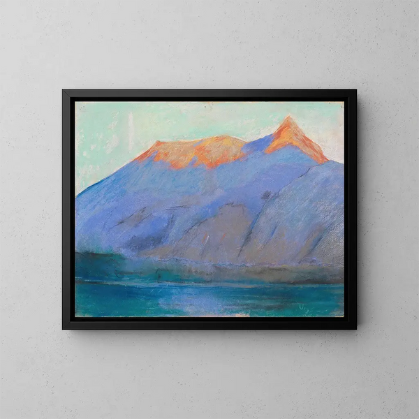 Lac de Garde met uitzicht op Monte Baldo - Lesser Ury — ingelijst kunstwerk aan de muur