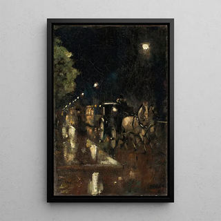 Lesser Ury - Strae bei Nacht im Regen Berlin.webp
