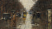 Straatbeeld onder de regen in Berlijn - Lesser Ury — weergave van het kunstwerk