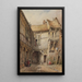 Hof van het huis op nr. 29 Rue de la Tannerie Abbeville Somme Frankrijk, bekend als het tijdperk van François I - Lewis John Wood — ingelijst kunstwerk aan de muur