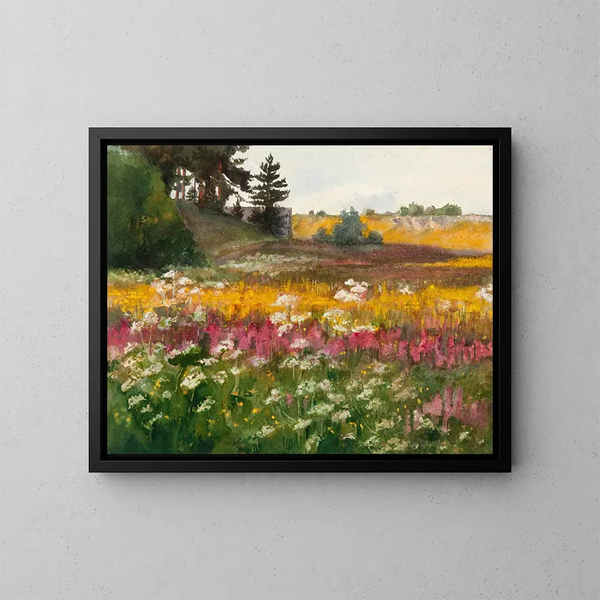Landscape Painting of Suvine - Lilly Walther — framed artwork on a wall