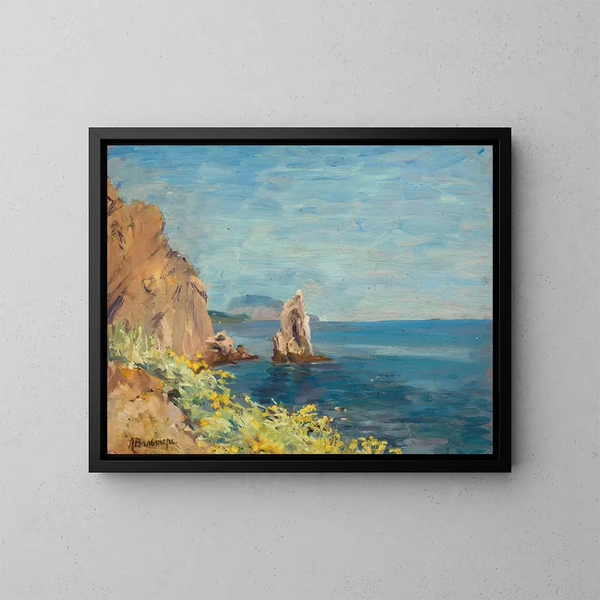 View between Jalta and Gursuf - Lilly Walther — framed artwork on a wall