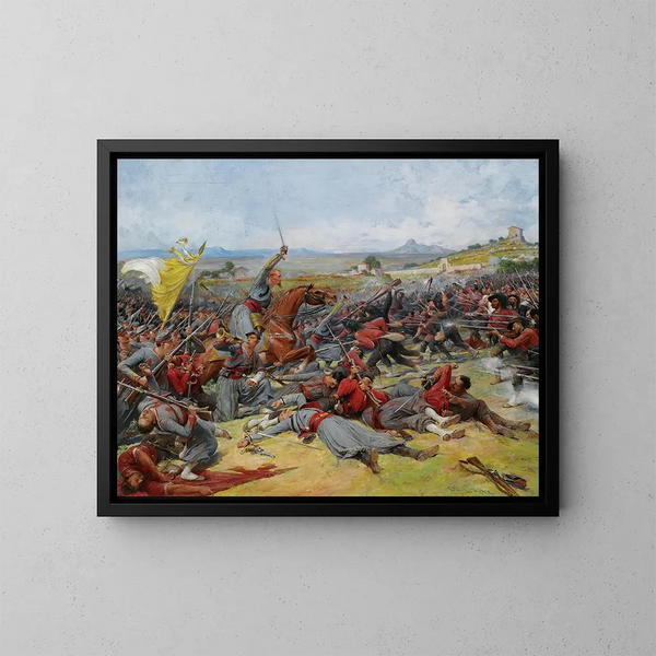 De strijd bij Mentana - Lionel Royer — ingelijst kunstwerk aan de muur