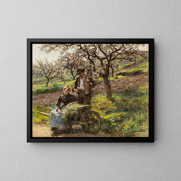 Idylle - Léon Augustin Lhermitte — framed artwork on a wall