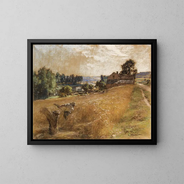 La Fenaison - Léon Augustin Lhermitte — framed artwork on a wall