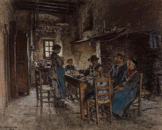 Lon Augustin Lhermitte - La bndicit au Chaussin prs de Vichy The blessing at Chaussin near Vichy.webp