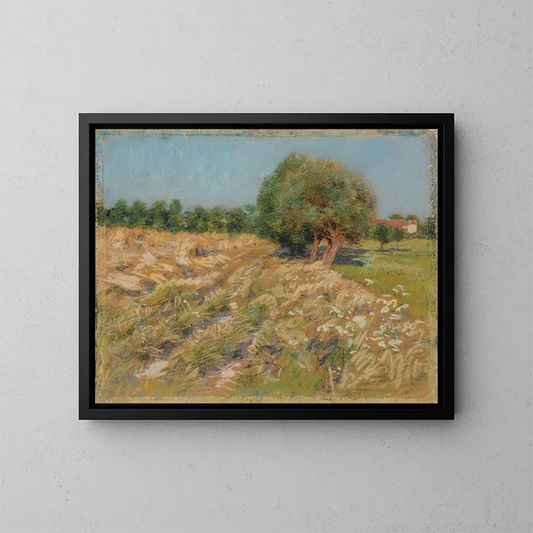 The farm road - Léon Augustin Lhermitte — framed artwork on a wall