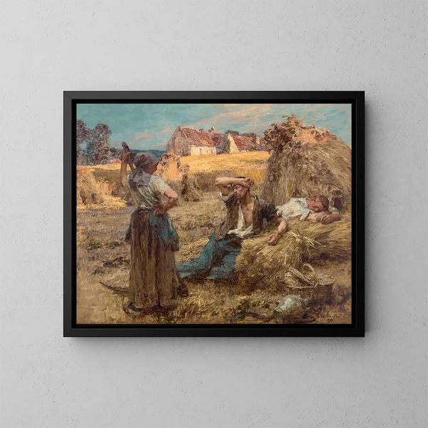 The Reaper's Awakening - Léon Augustin Lhermitte — framed artwork on a wall