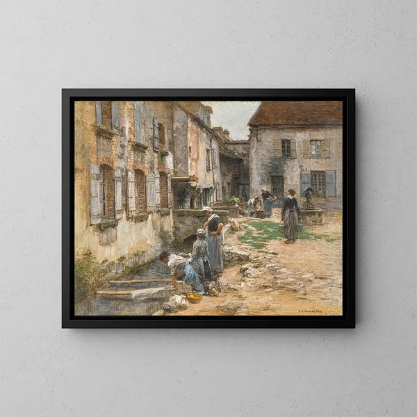 Les lavandières de Villenauxe - Léon Augustin Lhermitte — framed artwork on a wall
