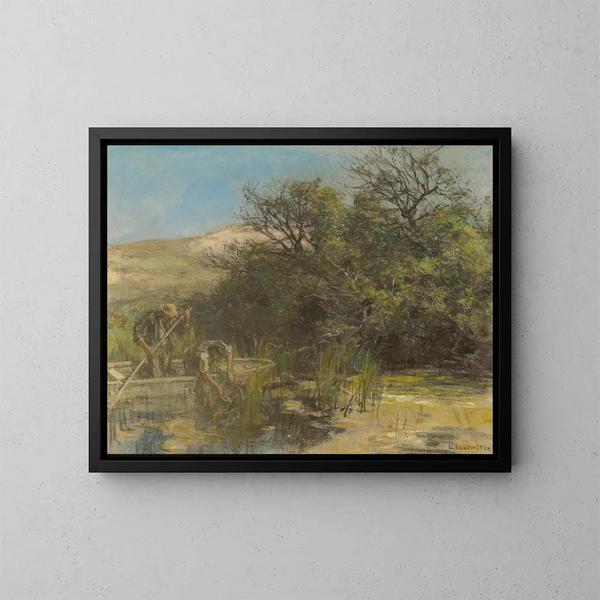 De kikkervangers - Léon Augustin Lhermitte — ingelijst kunstwerk aan de muur