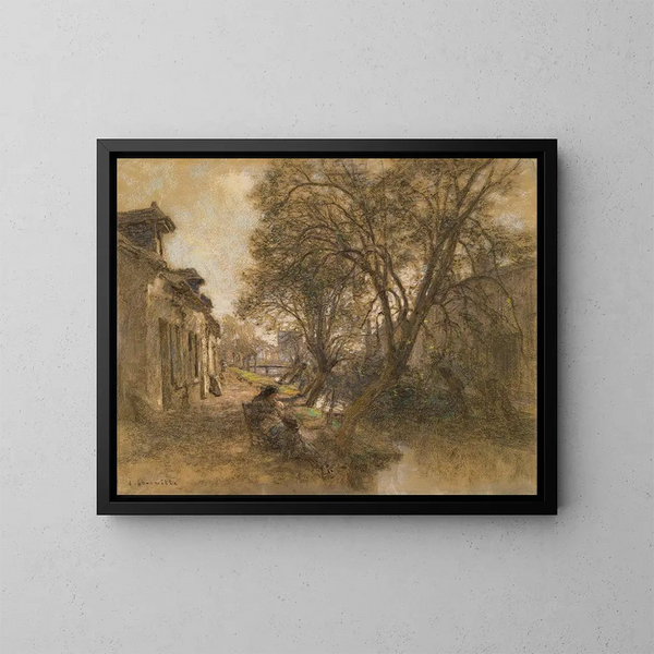 Vue prise à Saint-Bonnet près de Bourges - Léon Augustin Lhermitte — ingelijst kunstwerk aan de muur