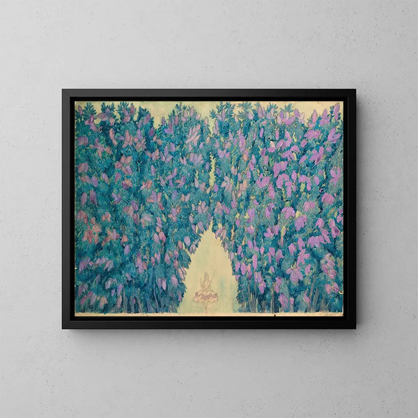 Decor for Sleeping Beauty: The Lilac Blossom - Léon Bakst — framed artwork on a wall
