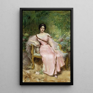 Lon Franois Comerre - Portrait Of Suzanne Hudelo Ne Armand Sitting In A Greenhouse.webp