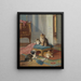 De kattenfamilie - Léon Huber — ingelijst kunstwerk aan de muur