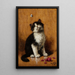 Chaton avec papillon - Léon Huber — ingelijst kunstwerk aan de muur