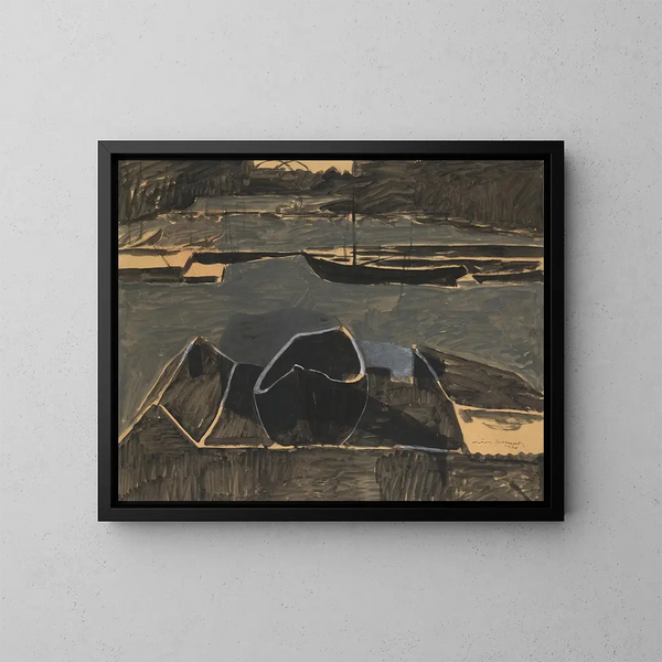 Dokken in Oostende - Léon Spilliaert — ingelijst kunstwerk aan de muur