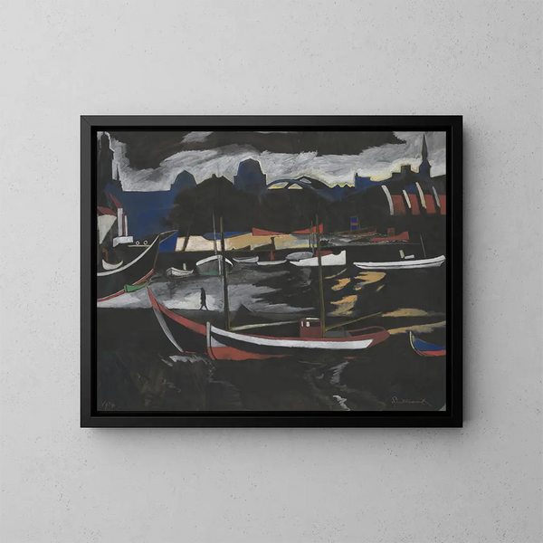 van Les docks de commerce à Ostende - Léon Spilliaert — ingelijst kunstwerk aan de muur