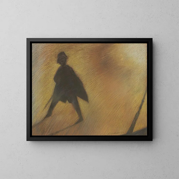 Het einde van een mooie dag figuur in tegenlicht - Léon Spilliaert — ingelijst kunstwerk aan de muur