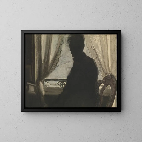 Silhouet van de schilder - Léon Spilliaert — ingelijst kunstwerk aan de muur